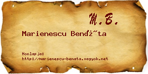 Marienescu Benáta névjegykártya
